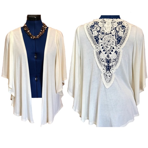 Lily White Top with Lace-Pattern on Back - Picture 2 of 7